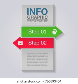 Vector infographic template for diagram, graph, presentation, chart, business concept with 2 options.