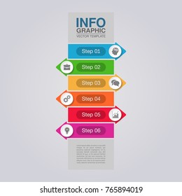 Vector infographic template for diagram, graph, presentation, chart, business concept with 6 options.