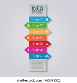 Vector infographic template for diagram, graph, presentation, chart, business concept with 7 options.