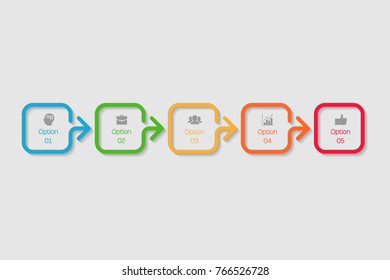 Vector infographic template for diagram, graph, presentation, chart, business concept with 5 options.