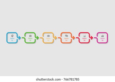 Vector infographic template for diagram, graph, presentation, chart, business concept with 6 options.