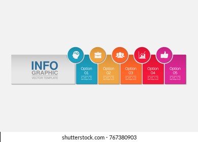Vector infographic template for diagram, graph, presentation, chart, business concept with 5 options.