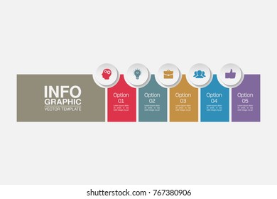 Vector infographic template for diagram, graph, presentation, chart, business concept with 5 options.