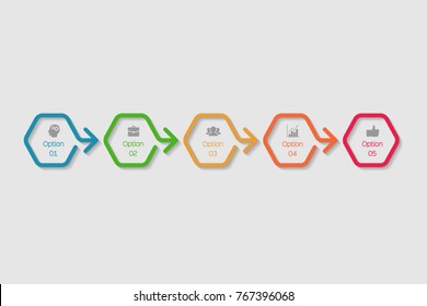 Vector infographic template for diagram, graph, presentation, chart, business concept with 5 options.