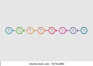Vector infographic template for diagram, graph, presentation, chart, business concept with 8 options.