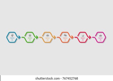 Vector infographic template for diagram, graph, presentation, chart, business concept with 6 options.