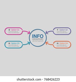 Vector infographic template for diagram, graph, presentation, chart, business concept with 4 options.