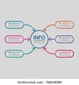 Vector infographic template for diagram, graph, presentation, chart, business concept with 6 options.
