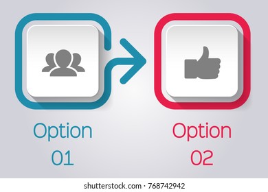 Vector infographic template for diagram, graph, presentation, chart, business concept with 2 options.