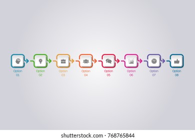 Vector infographic template for diagram, graph, presentation, chart, business concept with 8 options.