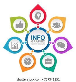Vector infographic template for diagram, graph, presentation, chart, business concept with 7 options.