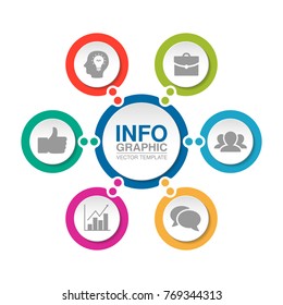 Vector infographic template for diagram, graph, presentation, chart, business concept with 6 options.