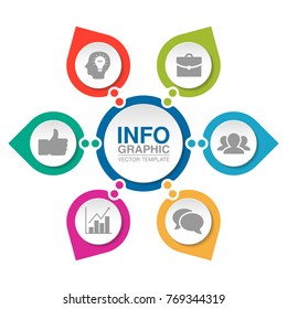 Vector infographic template for diagram, graph, presentation, chart, business concept with 6 options.