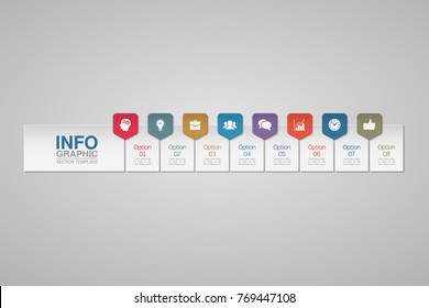 Vector infographic template for diagram, graph, presentation, chart, business concept with 8 options.