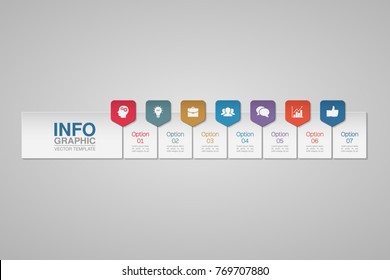 Vector infographic template for diagram, graph, presentation, chart, business concept with 7 options.