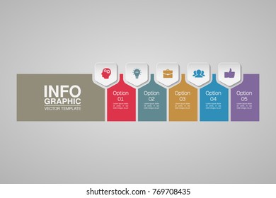 Vector infographic template for diagram, graph, presentation, chart, business concept with 5 options.
