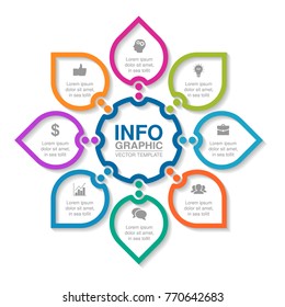 Vector infographic template for diagram, graph, presentation, chart, business concept with 8 options.