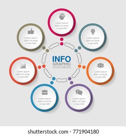 Vector infographic template for diagram, graph, presentation, chart, business concept with 7 options.