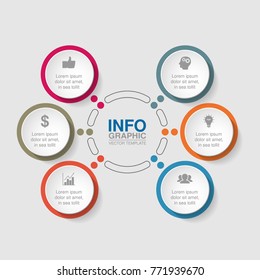 Vector infographic template for diagram, graph, presentation, chart, business concept with 6 options.