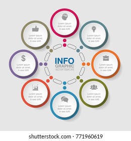 Vector infographic template for diagram, graph, presentation, chart, business concept with 8
 options.