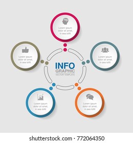 Vector infographic template for diagram, graph, presentation, chart, business concept with 5 options.