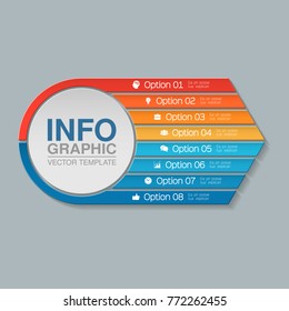Vector infographic template for diagram, graph, presentation, chart, business concept with 8 options.