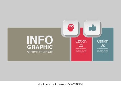 Vector infographic template for diagram, graph, presentation, chart, business concept with 2 options.