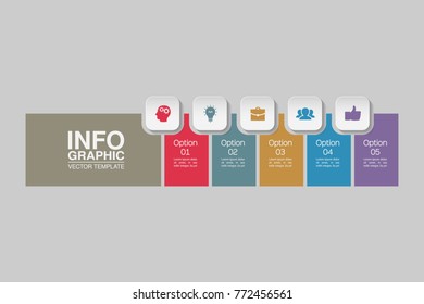 Vector infographic template for diagram, graph, presentation, chart, business concept with 5 options.