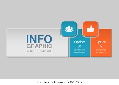 Vector infographic template for diagram, graph, presentation, chart, business concept with 2 options.