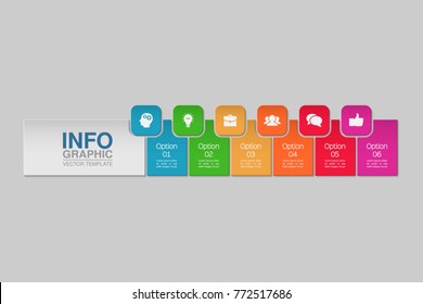 Vector infographic template for diagram, graph, presentation, chart, business concept with 6 options.