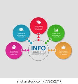 Vector infographic template for diagram, graph, presentation, chart, business concept with 5 options.