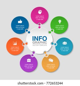 Vector infographic template for diagram, graph, presentation, chart, business concept with 7 options.