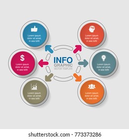 Vector infographic template for diagram, graph, presentation, chart, business concept with 6 options.