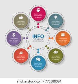 Vector infographic template for diagram, graph, presentation, chart, business concept with 8 options.
 options.