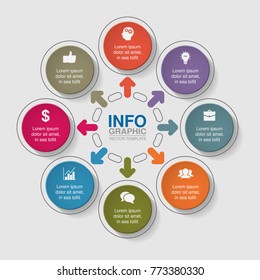 Vector infographic template for diagram, graph, presentation, chart, business concept with 8
 options.