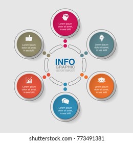 Vector infographic template for diagram, graph, presentation, chart, business concept with 6 options.