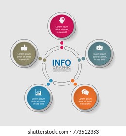 Vector infographic template for diagram, graph, presentation, chart, business concept with 5 options.