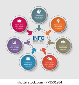 Vector infographic template for diagram, graph, presentation, chart, business concept with 7 options.