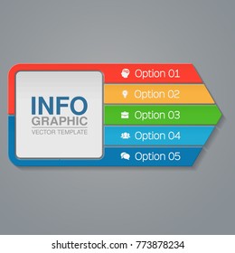 Vector infographic template for diagram, graph, presentation, chart, business concept with 5 options.