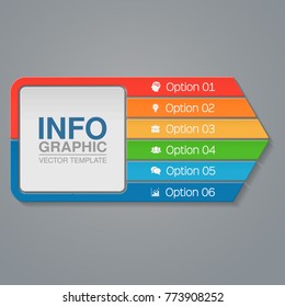 Vector infographic template for diagram, graph, presentation, chart, business concept with 6 options.