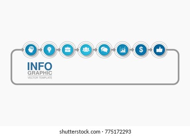Vector infographic template for diagram, graph, presentation, chart, business concept with 8 options.