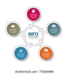 Vector infographic template for diagram, graph, presentation, chart, business concept with 5 options.