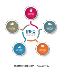 Vector infographic template for diagram, graph, presentation, chart, business concept with 5 options.