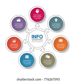 Vector infographic template for diagram, graph, presentation, chart, business concept with 7 options.
