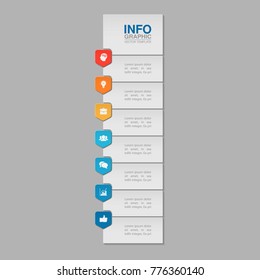 Vector infographic template for diagram, graph, presentation, chart, business concept with 7 options.