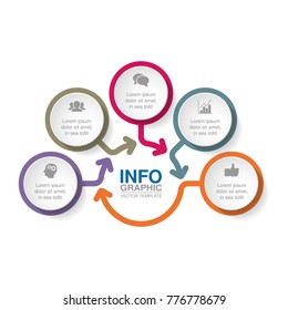 Vector infographic template for diagram, graph, presentation, chart, business concept with 5 options.