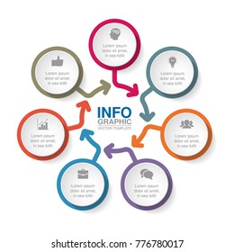 Vector infographic template for diagram, graph, presentation, chart, business concept with 7 options.