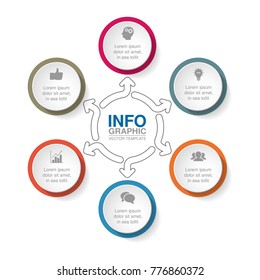 Vector infographic template for diagram, graph, presentation, chart, business concept with 6 options.
