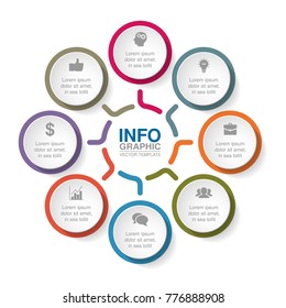 Vector infographic template for diagram, graph, presentation, chart, business concept with 8 options.