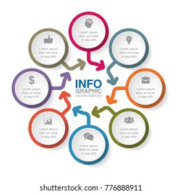 Vector infographic template for diagram, graph, presentation, chart, business concept with 8 options.